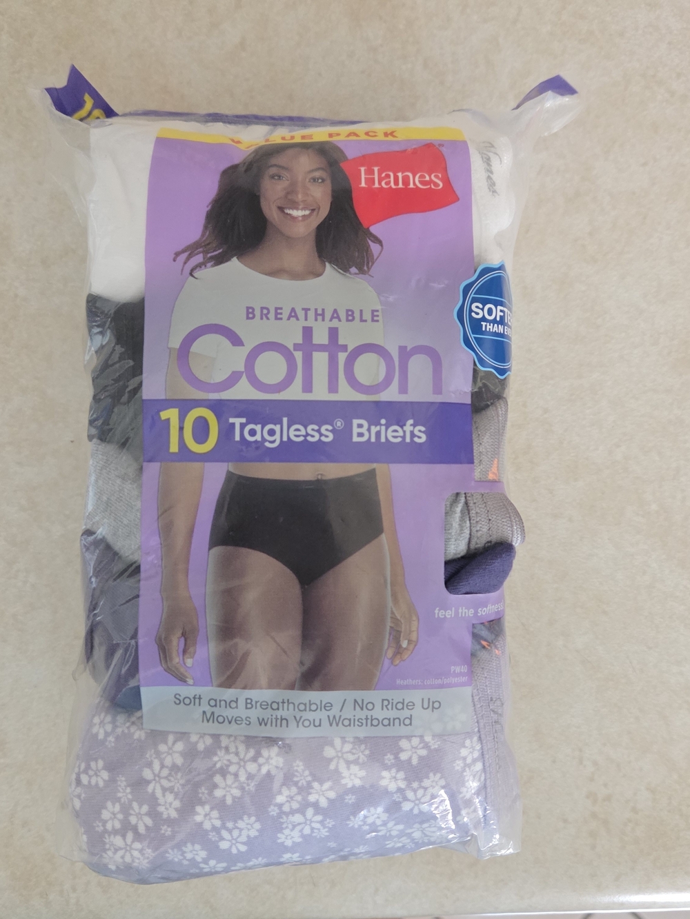 NWT Hanes Women's Cotton Tagless Briefs Multi-Color 10-Pack Sz 10/3XL